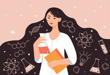 Woman with science