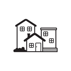Simple house vector illustration with black color on isolated background. Houses icon