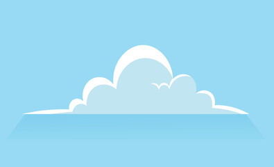 Cloud on blue background