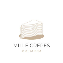 Elegant mille crepes vector illustration logo
