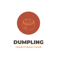 Simple illustration logo luxury dumpling dim sum