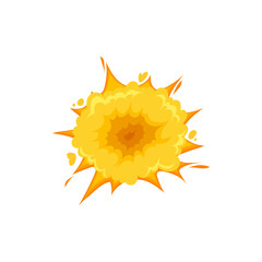 Light of bomb burst, explosion fire effect, fiery rays magic splashes isolated cartoon icon. Vector energy flare flash, spotlight and fireball, dangerous heat explosion, ui game design element
