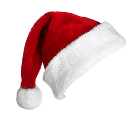 Obraz na płótnie Canvas Red Santa Claus hat isolated on white