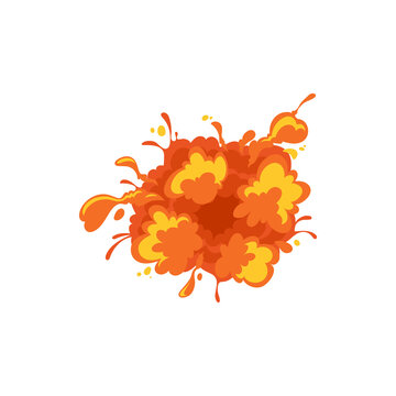 Blast of bomb, burning energy fireball isolated bomb burst effect. Vector magic fiery explosion, sparkling orange and red fire, explosion ui game effect. Energy combustion, heat explode, burning fire