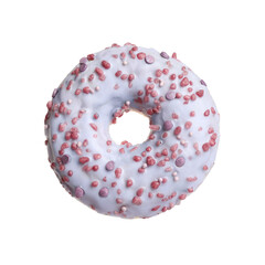 Sweet tasty glazed donut isolated on white