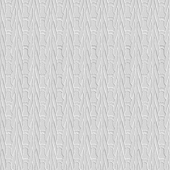 Textured pigtails 3d seamless pattern. Vector ornamental embossed white background. Braided surface lines pigtaols ornament. Emboss structured grunge modern backdrop. Relief endless wicker 3d texture