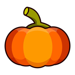 Cartoon illustration of a laughing pumpkin. Vector illustration for Halloween