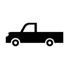 Pick up truck black icon. Suitable for website, content design, poster, banner, or video editing needs