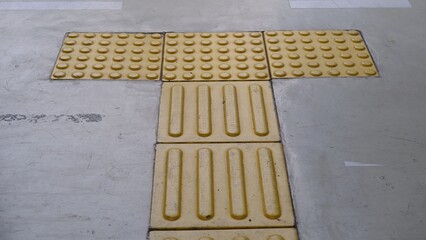 Tactile Paving, Braille block or Tenji Block on Ground Surface as Guidance or Detectable Warning to...