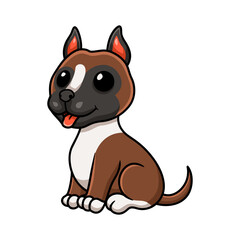 Cute little boxer dog cartoon
