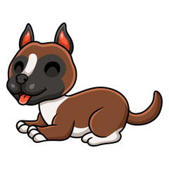 Cute little boxer dog cartoon