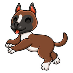 Obraz na płótnie Canvas Cute little boxer dog cartoon