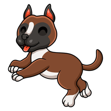Cute little boxer dog cartoon