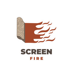 Fire screen printing simple vector illustration logo
