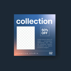 Social media template. Trendy editable social media post template. Social media square banner template for business promotion