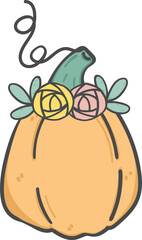 cute doodle Halloween pumpkin collection 