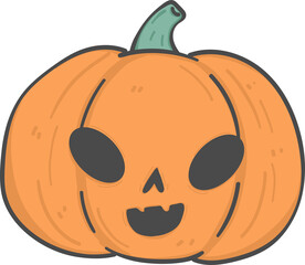 cute doodle Halloween pumpkin collection 