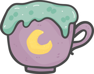Halloween cute spell magic witch drink cartoon doodle