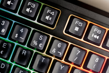 gamer keyboard with illuminated keyboard