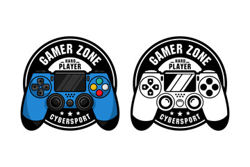 Gamer zone cybersport joystick controller design logo