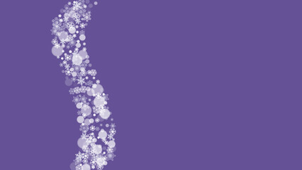 Xmas sales with ultra violet snowflakes. New Year backdrop. Snow frame for flyer, gift card, invitation, business offer and ad. Christmas trendy background. Holiday frosty banner for xmas sales