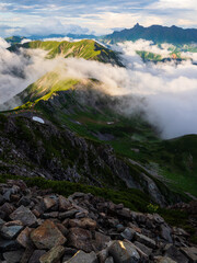 笠ヶ岳山頂から槍ヶ岳