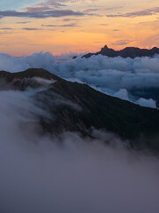 槍ヶ岳　夕焼け