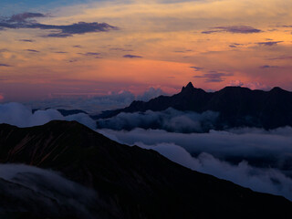 槍ヶ岳　夕焼け