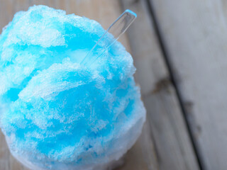 かき氷　ブルーハワイ　鏡平小屋