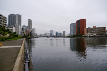 Fototapeta premium 隅田川沿い 月島付近 