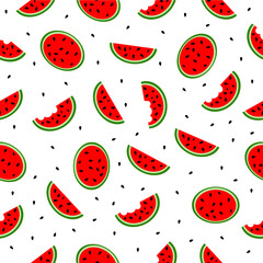 simple seamless background vector set 4 watermelon, water melon and seed