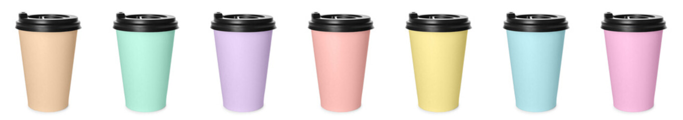 Takeaway cup for drink isolated on white background