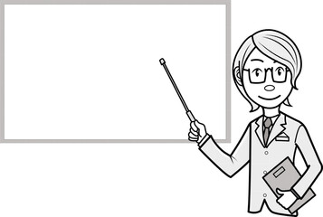 ホワイトボードでプレゼンテーションをするビジネスマン