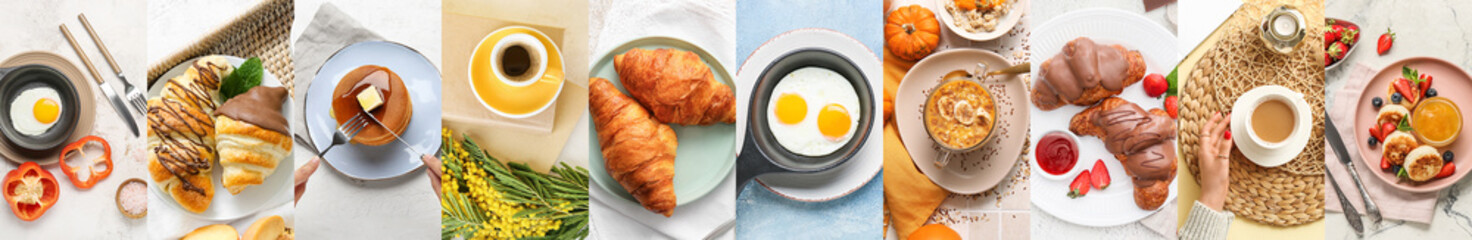 Collection of nutrient breakfasts, top view