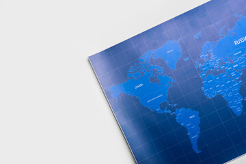 World map isolated on white background, closeup