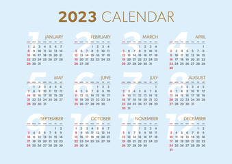2023年　年間カレンダー