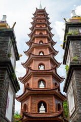 Tran Quoc pagoda temple in Hanoi, Vietnam.
