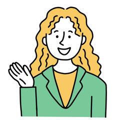 案内する外国人の金髪女性