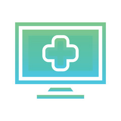monitor medical logo gradient design template icon element