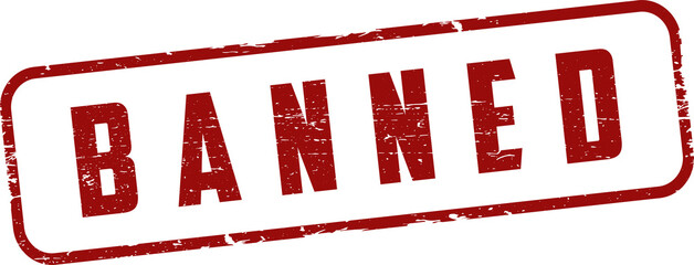 Banned grunge rubber stamp png
