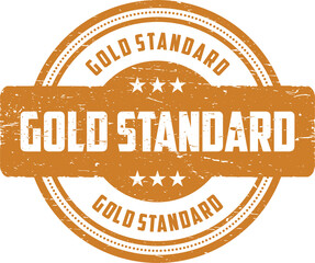 Gold standard grunge rubber stamp png