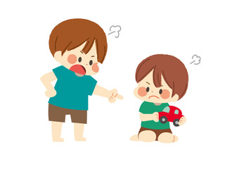 喧嘩をする子供