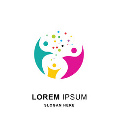 abstract logo diversity and togetherness of social people. Social team logo icon. Social diversity, team work.