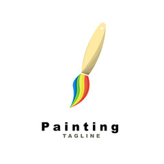 Brush and paint with full color with minimalist design style. Creative concept of paint design