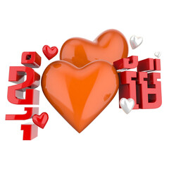Happy Mother's Day with heart 3D rendering