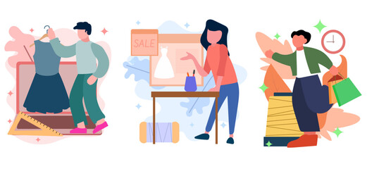 Flat Bundle Fashion Illustration