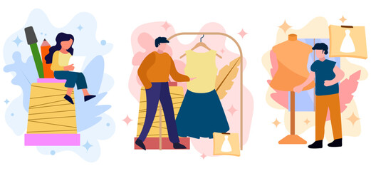 Flat Bundle Fashion Illustration