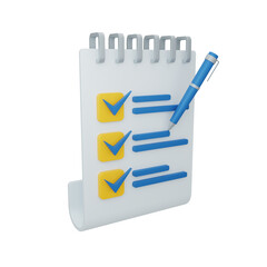 3d rendering budgeting concept with pen and colorful report or statement