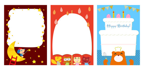 かわいい動物のフレームセット