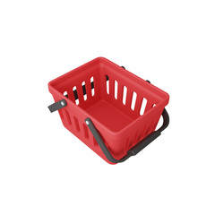 3d rendering shopping basket isolated. useful for e-commerce or business online design illustration